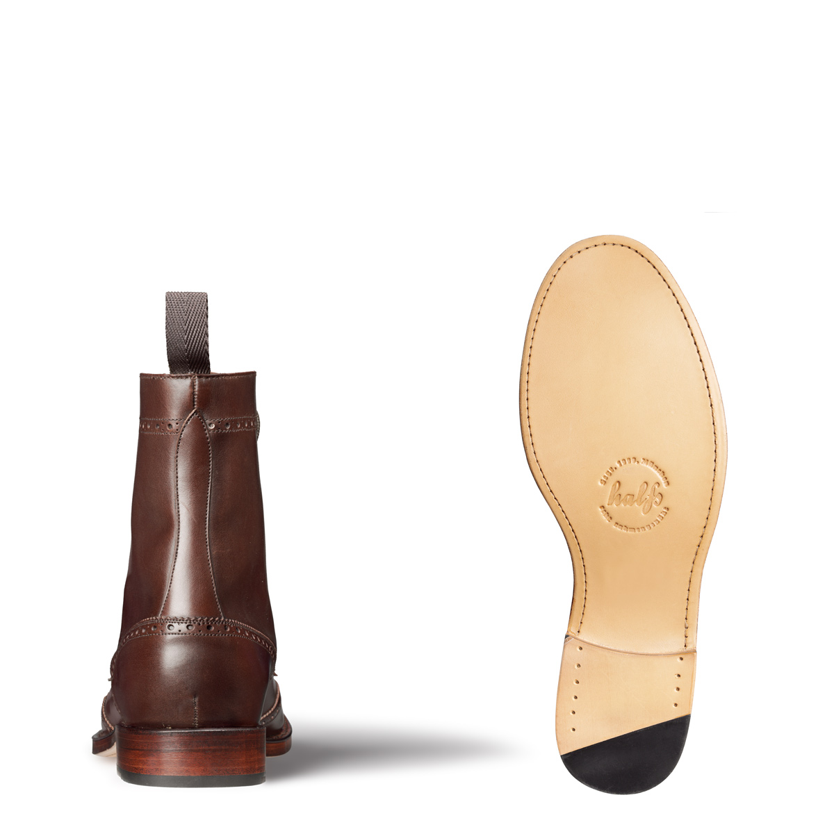 Halbstiefel August von halfs aus München – rahmengenähter Herren-Budapester Stiefel aus braunem Kalbsleder