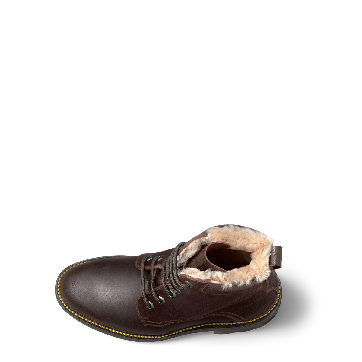 Winterstiefel Maria von halfs aus München – zwiegenähter gefütterter Damen Halbstiefel aus braunem Rindsleder