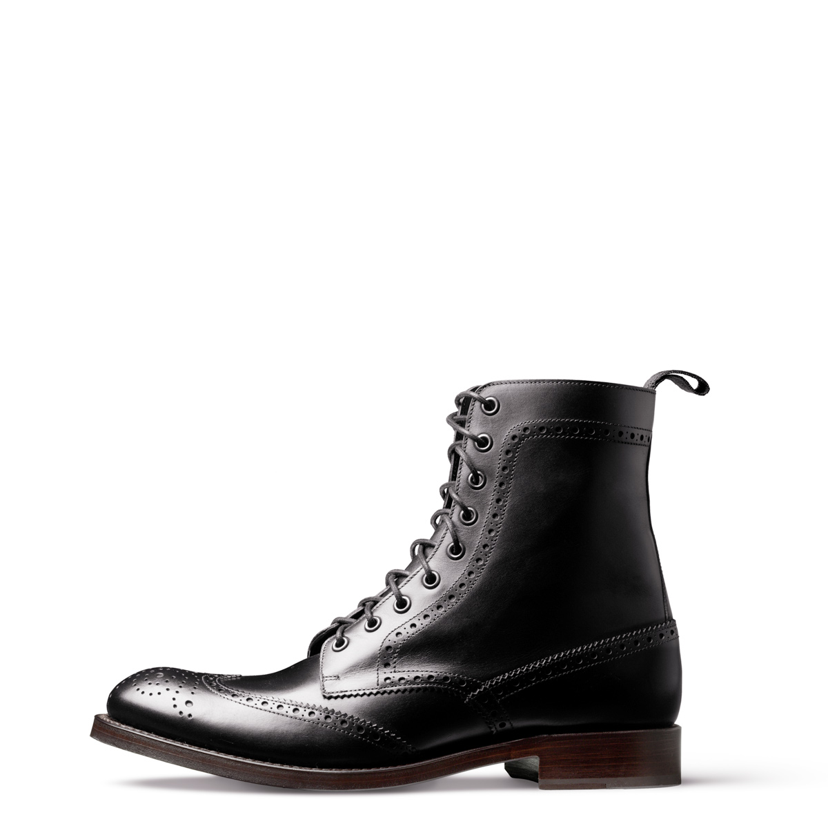 Halbstiefel August von halfs aus München – rahmengenähter Herren-Halbstiefel aus schwarzem Kalbsleder