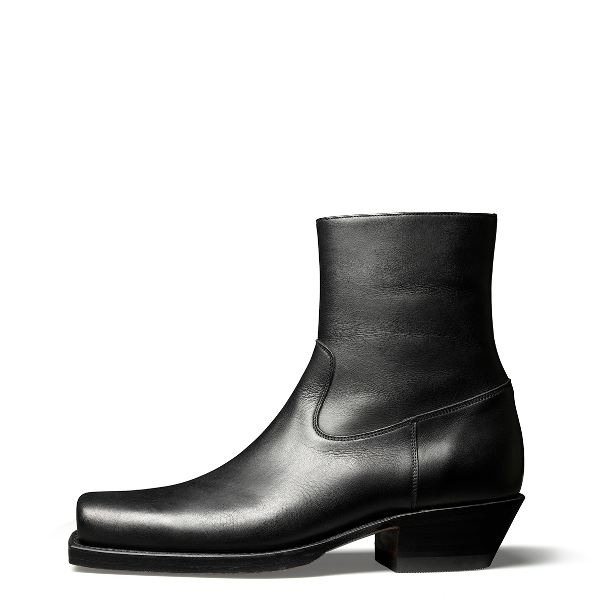 Halbstiefel Javier von halfs aus München – rahmengenähter Herren-Halbstiefel aus schwarzem Rindsleder