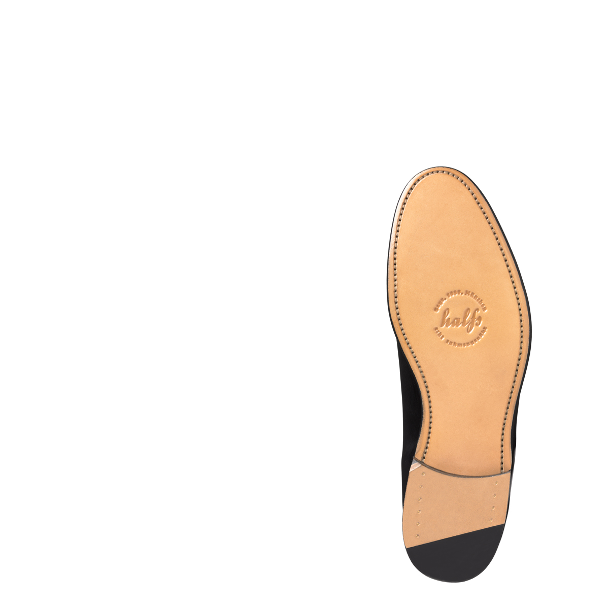 Haferlschuh Luis von halfs aus München – rahmengenähter Herren-Haferlschuh aus schwarzem Rindsleder mit Ledersohle