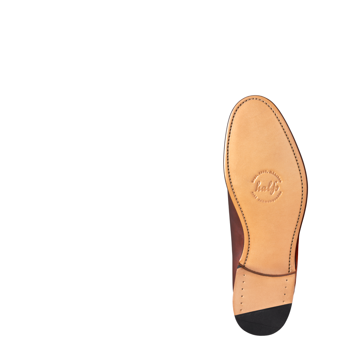 Haferlschuh Luis mit Ledersohle von halfs aus München – rahmengenähter Herren-Haferlschuh aus braunem Rindsleder