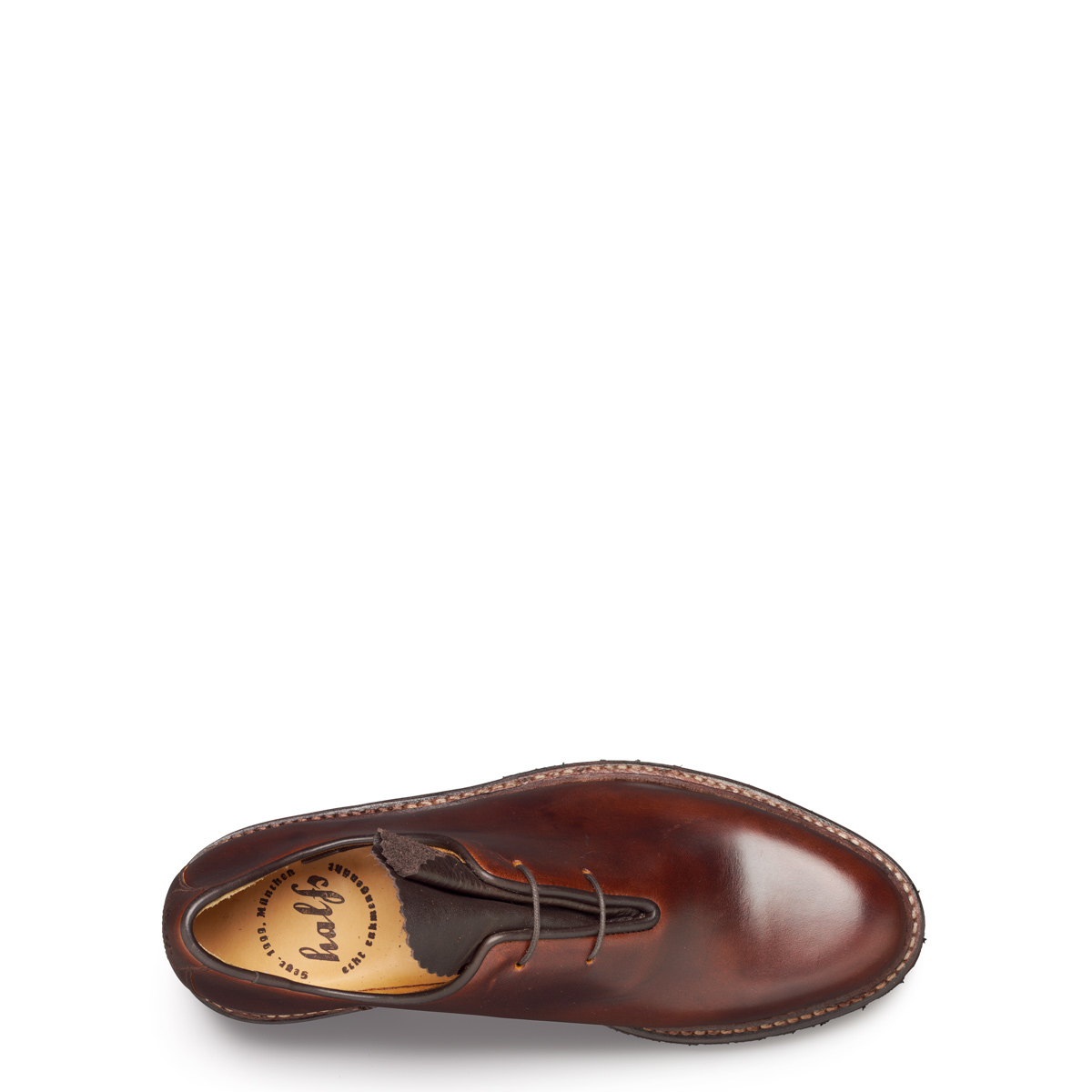 Haferlschuh Jackl von halfs aus München – zwiegenähter Herren-Halbschuh im alpinen stil aus braunem Rindsleder