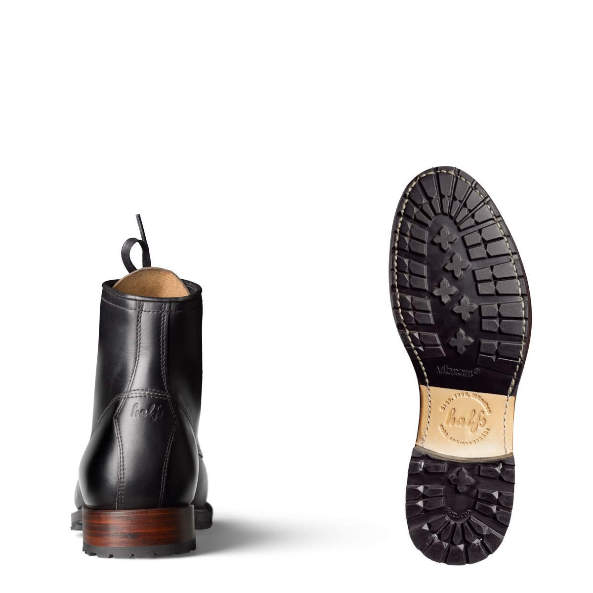 Halbstiefel Zeno von halfs aus München – rahmengenähter Herren-Halbstiefel aus schwarzem Rindsleder