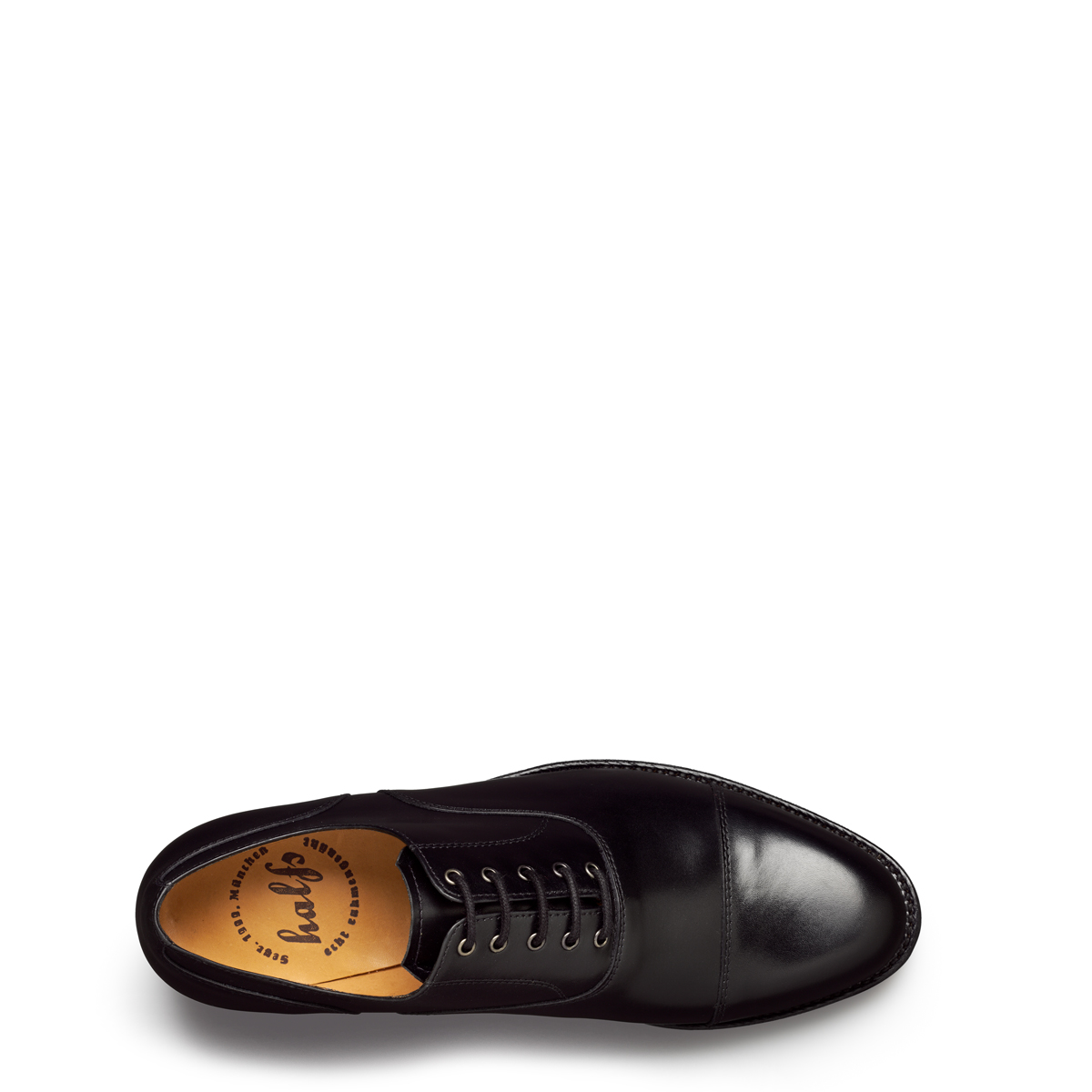 Halbschuh Oxford von halfs aus München – rahmengenähter Herren-Klassiker aus schwarzem Rindsleder
