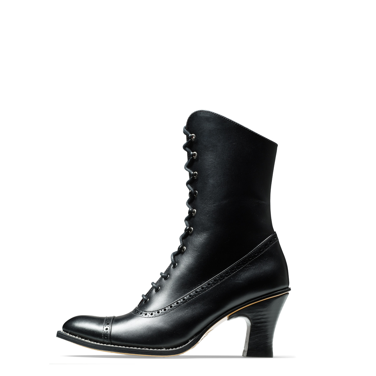 Halbstiefel Michaela von halfs aus München – rahmengenähter Damen-Halbstiefel aus schwarzem Kalbsleder