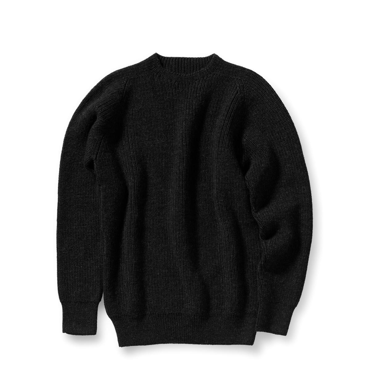 grauer Pullover aus bio merinowolle kbt von halfs x indnat - seamless und mit perlfang gestrickt