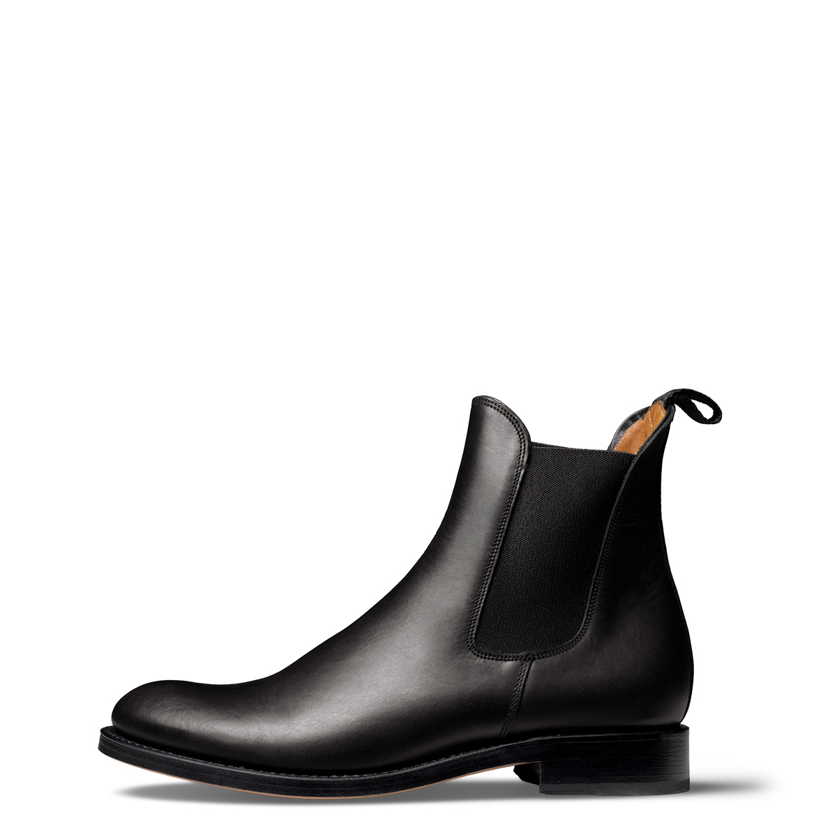 Halbstiefel Chelsea von halfs aus München – rahmengenähter Herren-Halbstiefel aus schwarzem Rindsleder