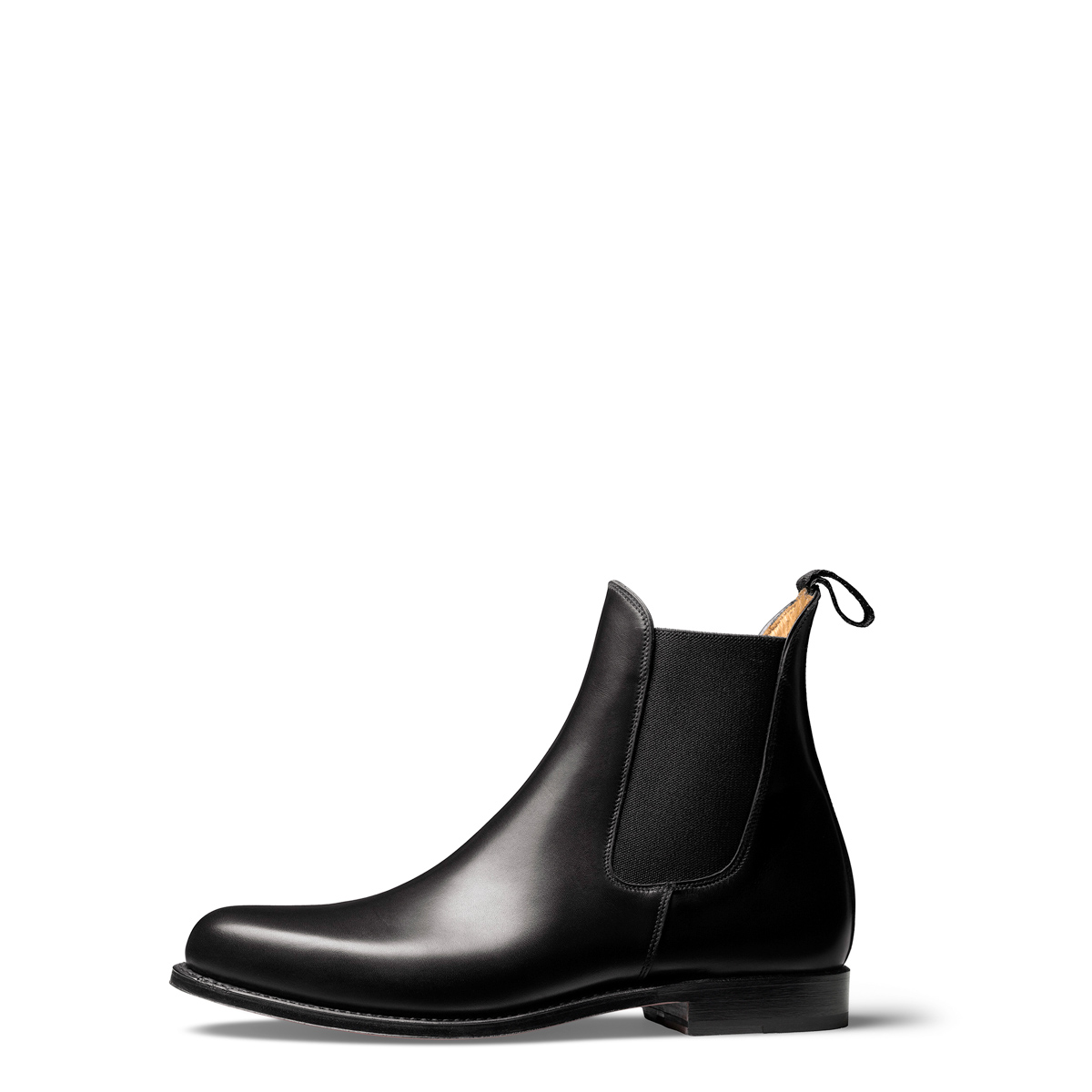 Halbstiefel Chelsea von halfs aus München – rahmengenähter Damen-Halbstiefel aus schwarzem Kalbsleder