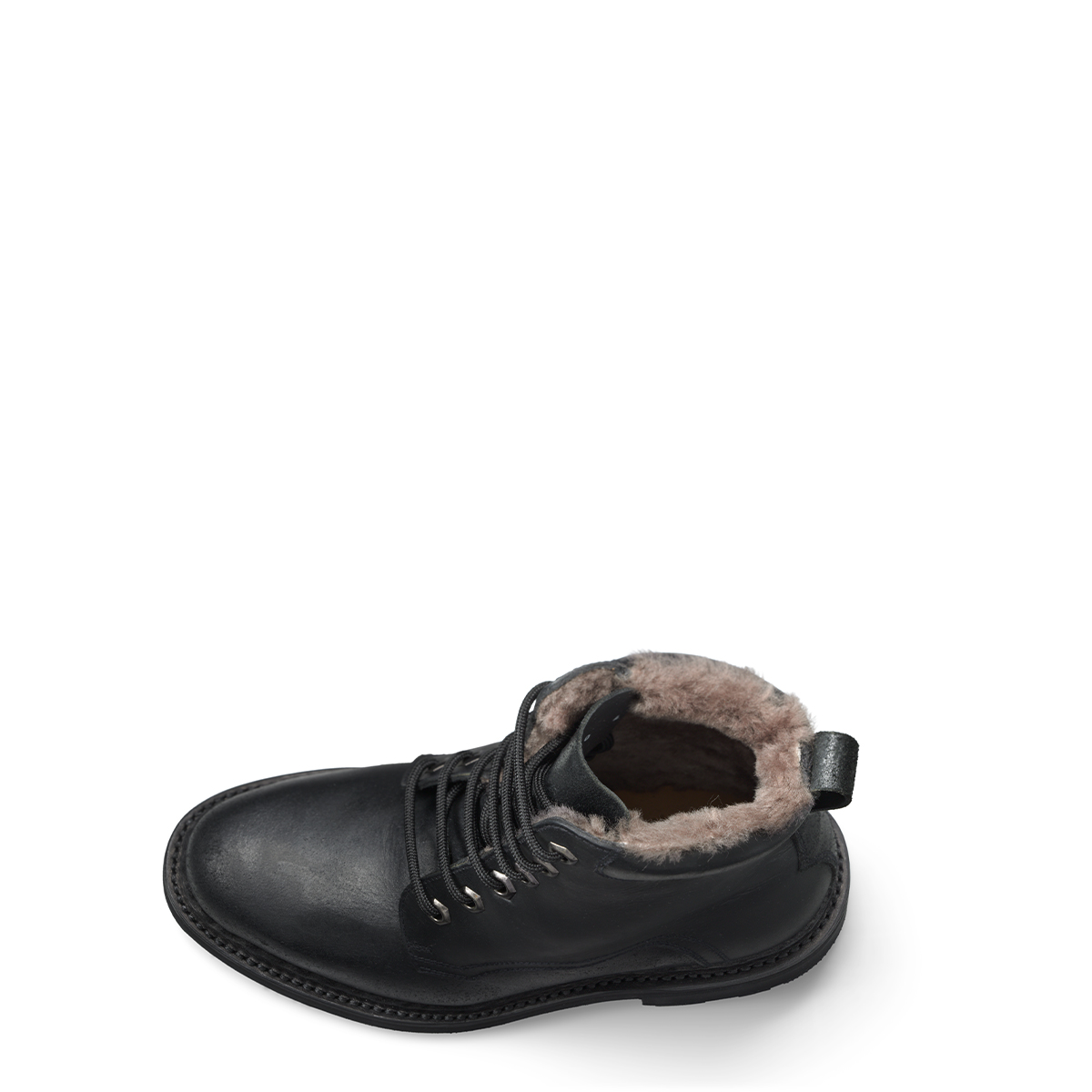 Winterstiefel Maria von halfs aus München – zweigenähter Damen-Halbstiefel aus schwarzem Rindsleder